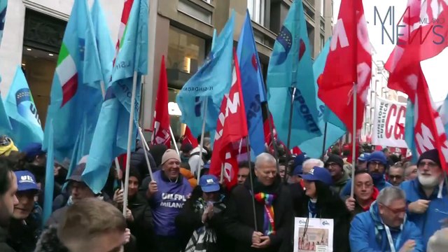 Sciopero generale: il corteo di Cgil e Uil a Milano
