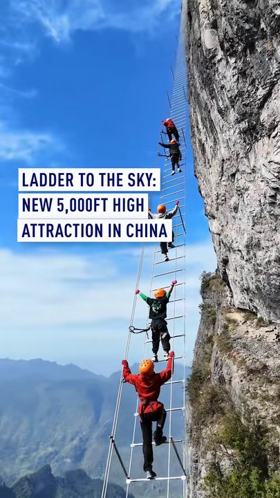 China’s Sky Ladder: Thrilling 5,000-foot climb draws tourists to Zhangjiajie