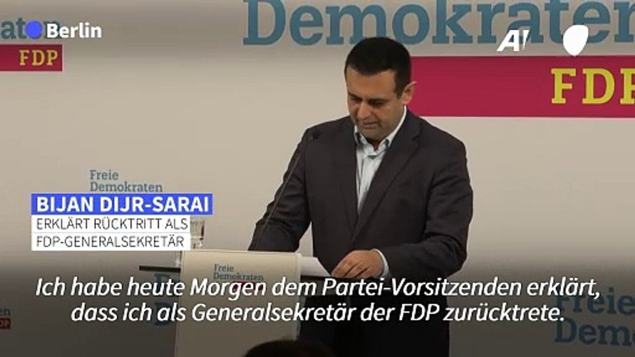 Im Wortlaut: Djir-Sarai erklärt Rücktritt als FDP-Generalsekretär