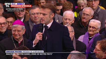 "Il a été le visage et la voix du chantier": depuis Notre-Dame, Emmanuel Macron rend hommage au général Georgelin
