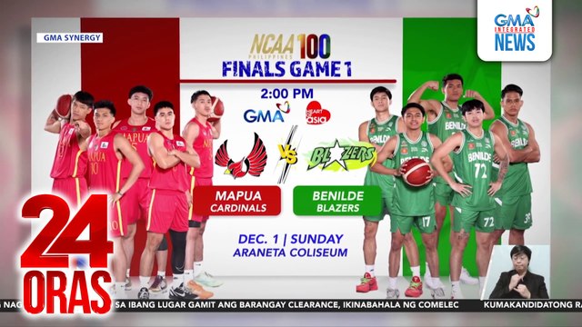 Mapua Cardinals at Benilde Blazers, magtatapat sa Men's Basketball Finals sa Linggo, Dec. 1; naka-simulcast sa GMA At Heart of Asia | 24 Oras