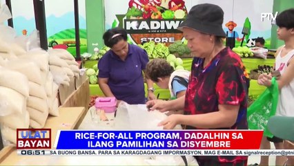 Rice-for-All program, dadalhin sa ilang pamilihan sa Disyembre