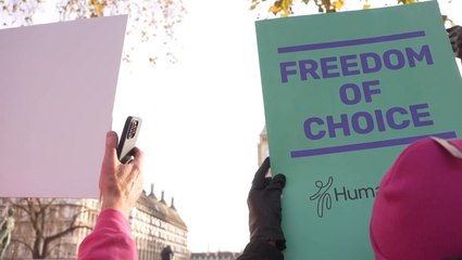 Watch: Assisted dying protesters gather outside of Parliament as crunch debate takes place
