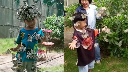These butterflies swarm these kids!