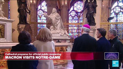 Replay: President Macron visits restored Notre-Dame Cathedral