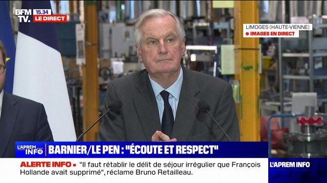 Michel Barnier à propos de l'objectif de déficit en 2025: Nous serons autour de 5% du PIB