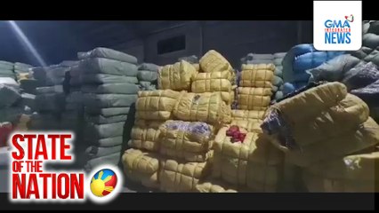 Kahon-kahong pekeng food additives at sako-sakong smuggled na damit, kumpiskado sa isang bodega | SONA