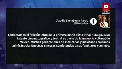"Crecimos admirándola": Sheinbaum lamenta muerte de Silvia Pinal