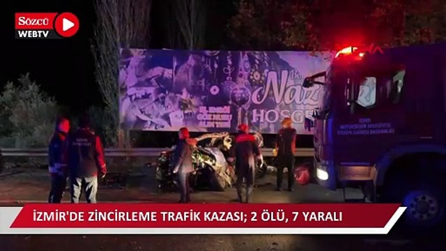 İzmir'de zincirleme trafik kazası; 2 ölü, 7 yaralı