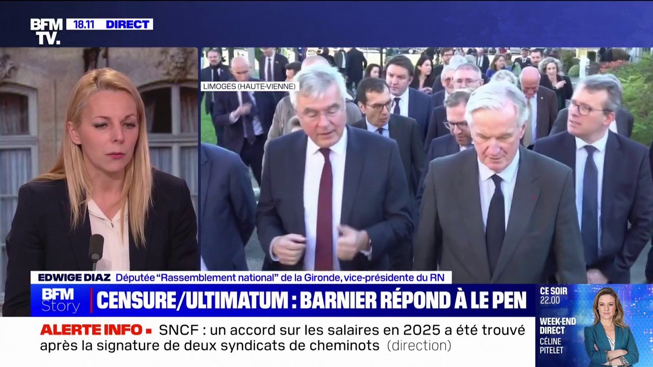 Budget: Edwige Diaz (RN) demande à Michel Barnier de "continuer les débats" et de ne "pas passer tout de suite par le 49.3"