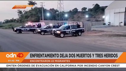 Dos muertos y tres heridos por enfrentamiento en Chiapas