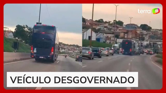 Ônibus perde freio e causa engavetamento em Belo Horizonte; motorista flagrou acidente