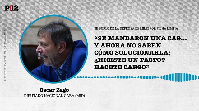 Si hiciste un pacto, hacete cargo : Zago disparó a LLA, Milei y diputados del PRO por la caída de la Ficha Limpia