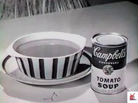 1960s Campbell's Tomato soup and crackers TV commercial (QUAINT pop culture)