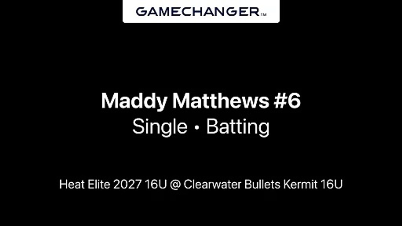 Maddy Matthews Single @ Clearwater Bullets Kermit 16U