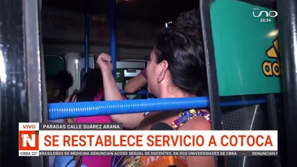 se restablece el transporte a cotoca