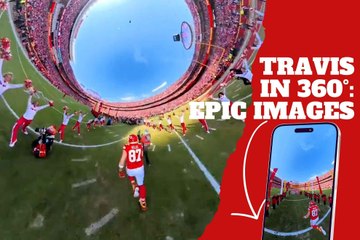 Travis Kelce's incredible 360° camera entering the field at the Chiefs vs Raiders game
