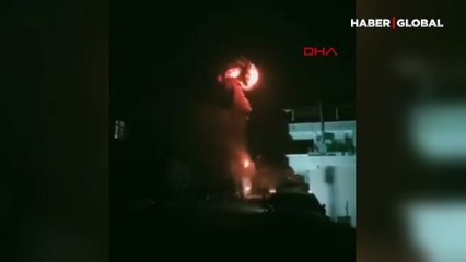 Hatay'da patlayan trafo kamerada