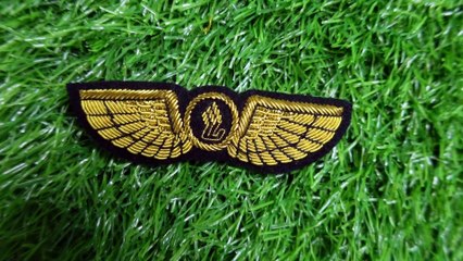 Airline Pilot Trainee Captain Wing Gold Bullion Patch Badge, Wholesale Pilot Bullion Wings Badges