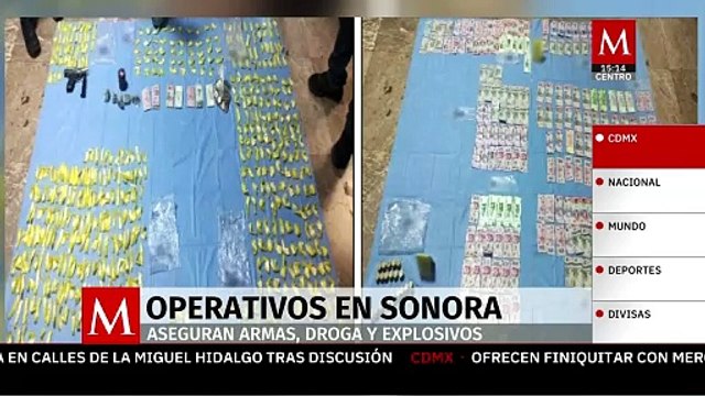 Autoridades aseguran armas, droga y explosivos tras operativos en Sonora