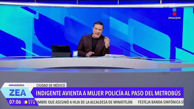 Hombre en situación de calle avienta a una mujer policía al paso del Metrobús