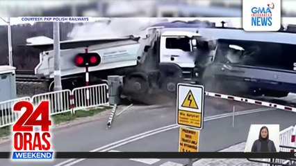 Tren, sumalpok sa truck na huminto sa gitna ng riles sa Poland | 24 Oras Weekend