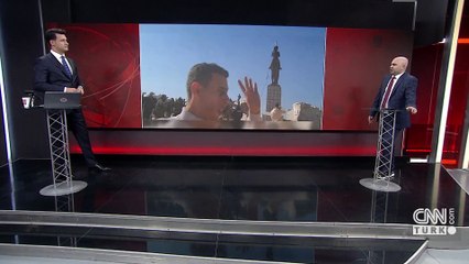 Halep merkezdeki Hafız Esad'ın oğlunun heykeli böyle yıkıldı | Video Haber