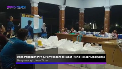 Seperti Ini Suasana Beda Pendapat Antara PPK dan Panwascam Saat Rapat Pleno Rekapitulasi Hasil Penghitungan Suara Kecamatan Cluring Banyuwangi
