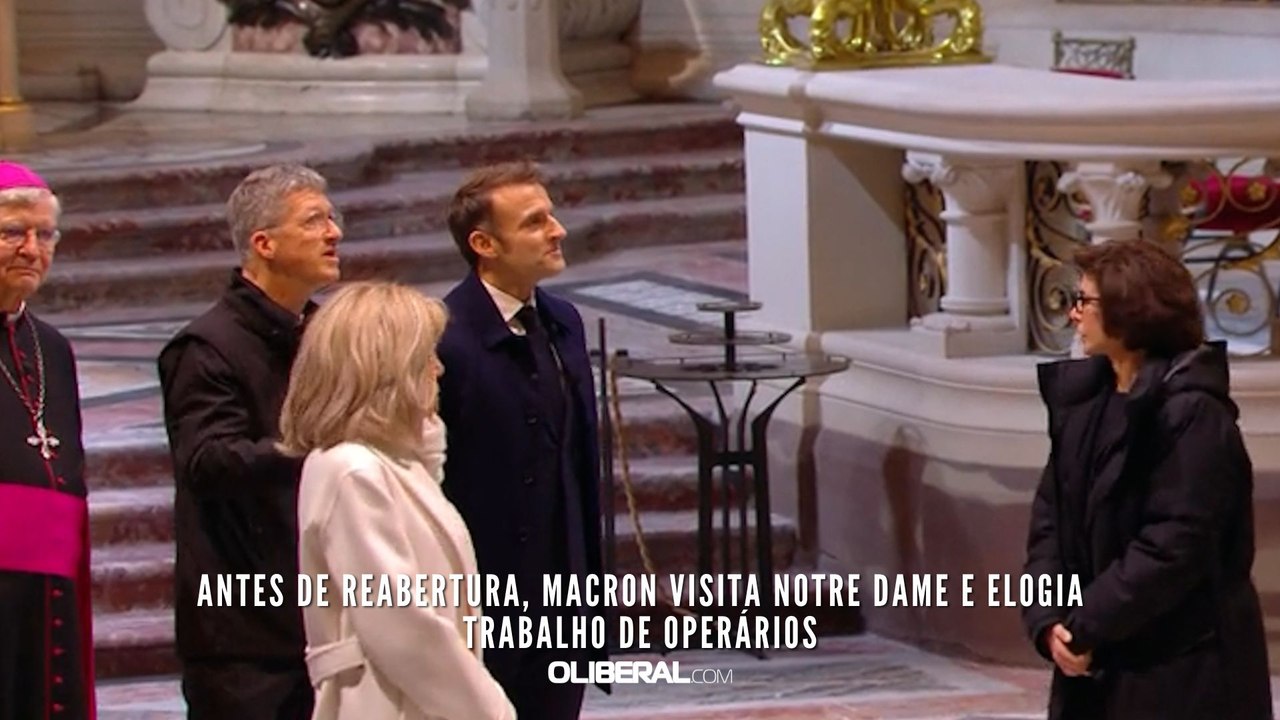 Antes de reabertura, Macron visita Notre Dame e elogia trabalho de operários