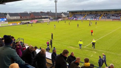 Heading off at half-time in Glenavon v Coleraine