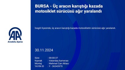 Bursa\'da kaza: Motosiklet sürücüsü ağır yaralandı