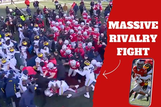 Michigan Wolverines vs. Ohio State Buckeyes game ends with a massive brawl on the field and multiple players involved