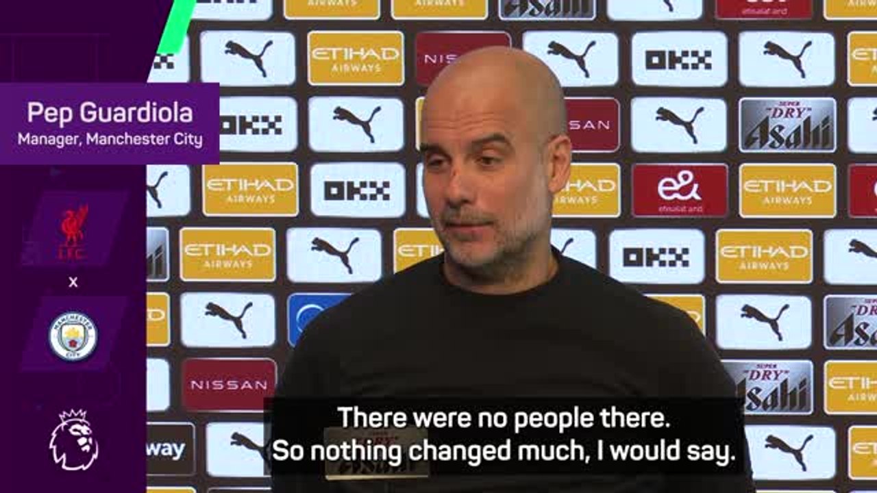 Guardiola doesn't mind underdog tag against Liverpool