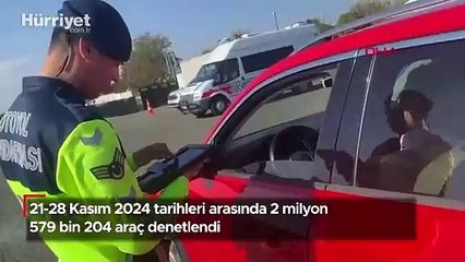21-28 Kasım 2024 tarihleri arasında 2 milyon 579 bin 204 araç denetlendi