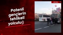 Ankara'da patenli gençlerin tehlikeli yolculuğu tepki çekti