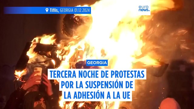Continúan las protestas en Georgia por tercera noche tras la suspensión de las negociaciones de adhesión a la UE