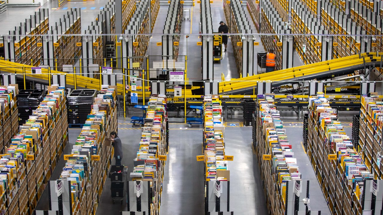 Britain's largest Amazon distribution centre pictured preparing for ...