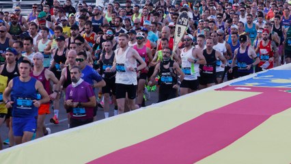 Homenaje a las víctimas de la dana en la Maratón de Valencia
