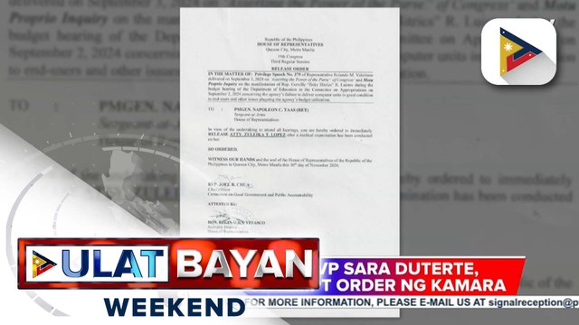 Chief of staff ni VP Sara Duterte, laya na sa contempt order ng Quad-Comm at nasa piling na ng pamilya