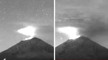 Volcán Popocatépetl emite material incandescente esta madrugada