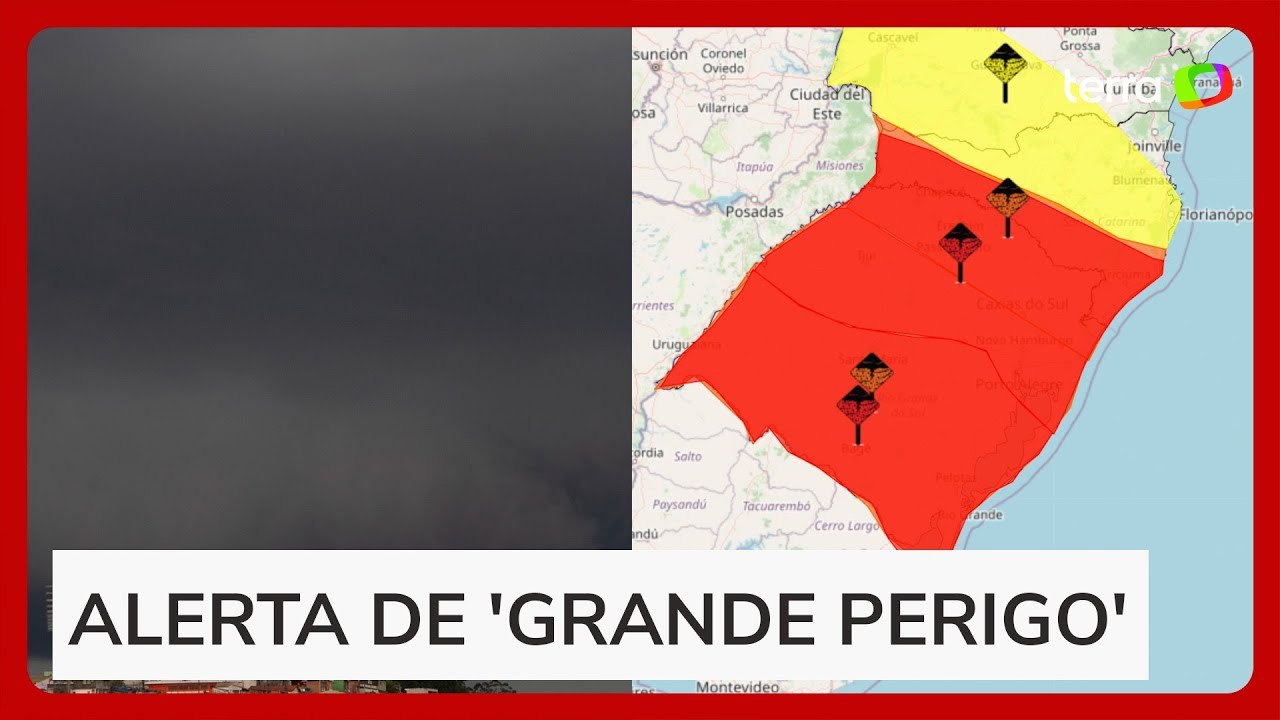 Inmet emite alerta vermelho para tempestades em...