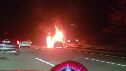 경부고속도로 달리던 승용차 불...인명피해 없어 / YTN