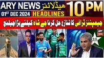 ARY News 10 PM Headlines | 1st Dec 2024 | Jay Shah faces a Champions Trophy dispute challenge