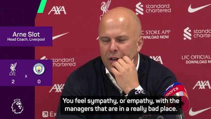 Pep getting no sympathy from Slot despite City's dire form