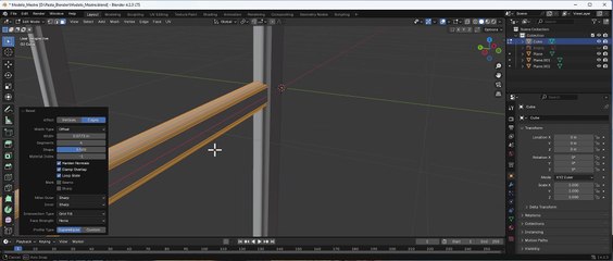 Blender Modelagem 3D janela de Madeira.