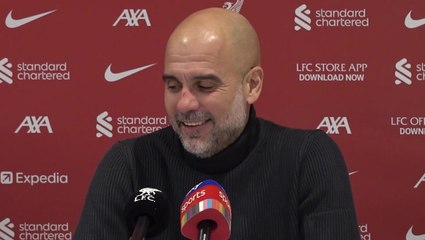 Pep Guardiola responds to ‘sacked in the morning’ chants following Man City’s defeat to Liverpool