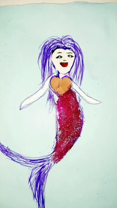 Glitter mermaid painting