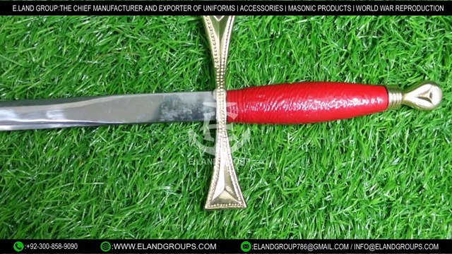 Wholesale Masonic Sword with White Gold Hilt and Red Scabbard, Masonic Regalia Sword Supplier