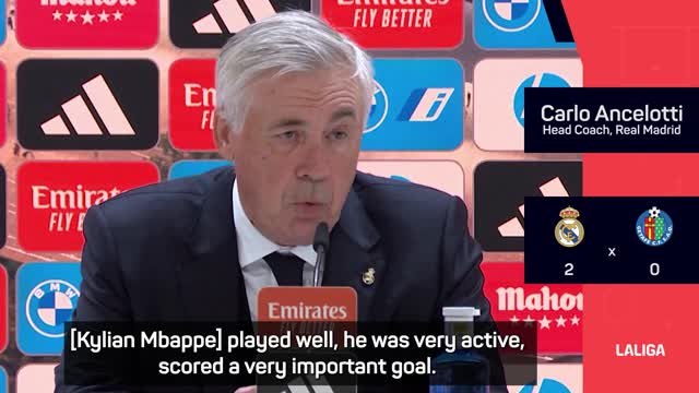 Mbappe 'played well' in Real Madrid win over Getafe - Ancelotti