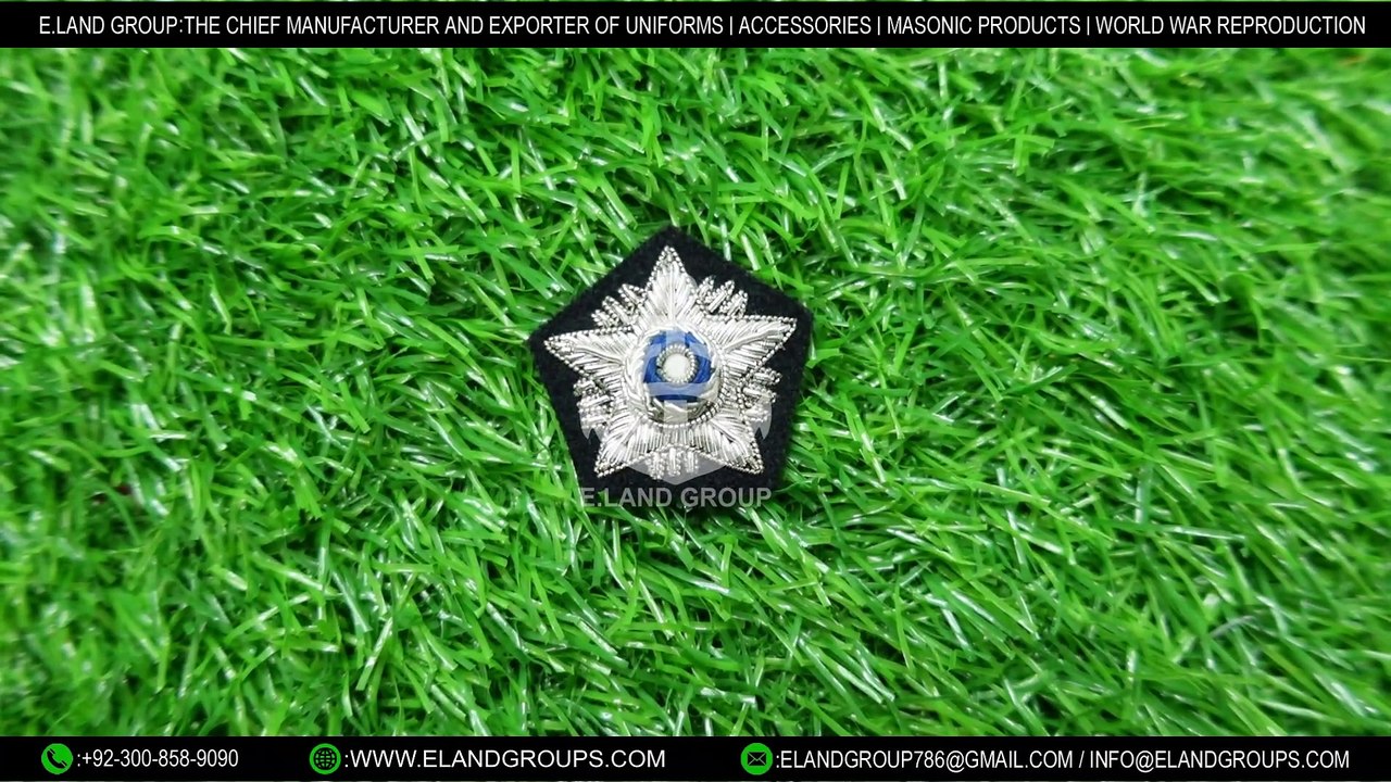 High Quality Customizable Officer Insignia Malaysia PJR Pips Wire Embroidery Badge Handmade Badges